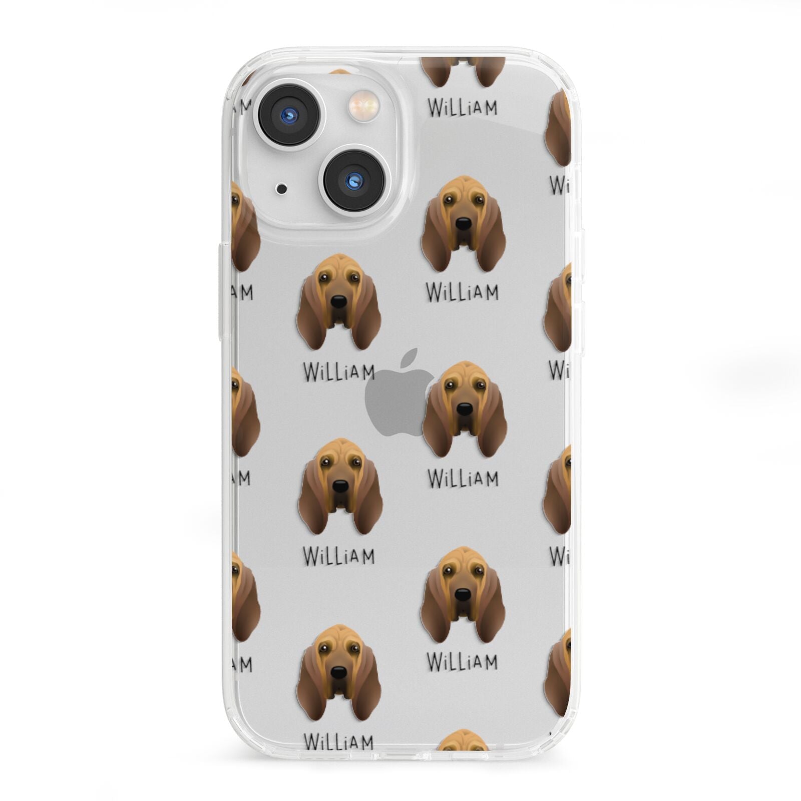 Bloodhound Icon with Name iPhone 13 Mini Clear Bumper Case