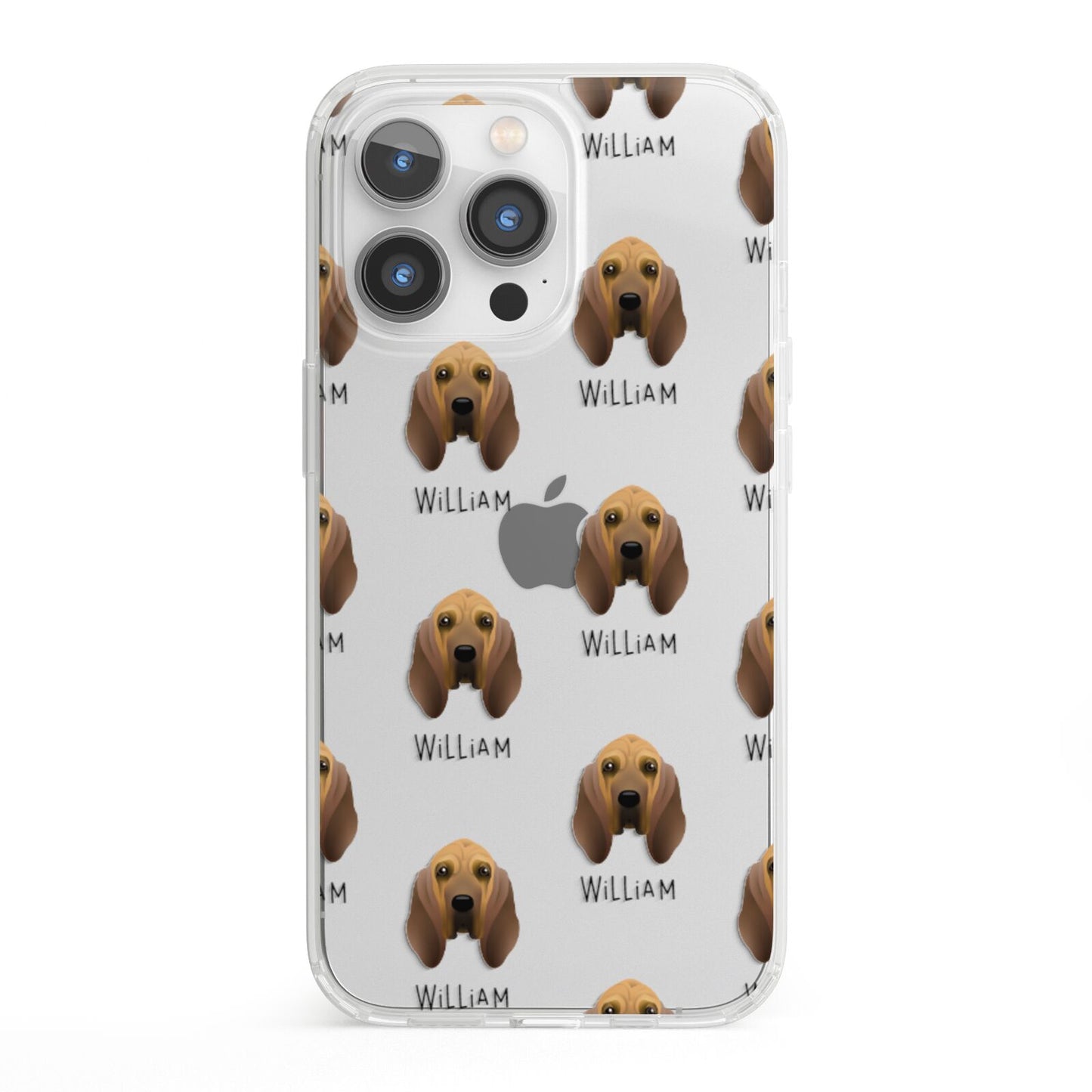 Bloodhound Icon with Name iPhone 13 Pro Clear Bumper Case