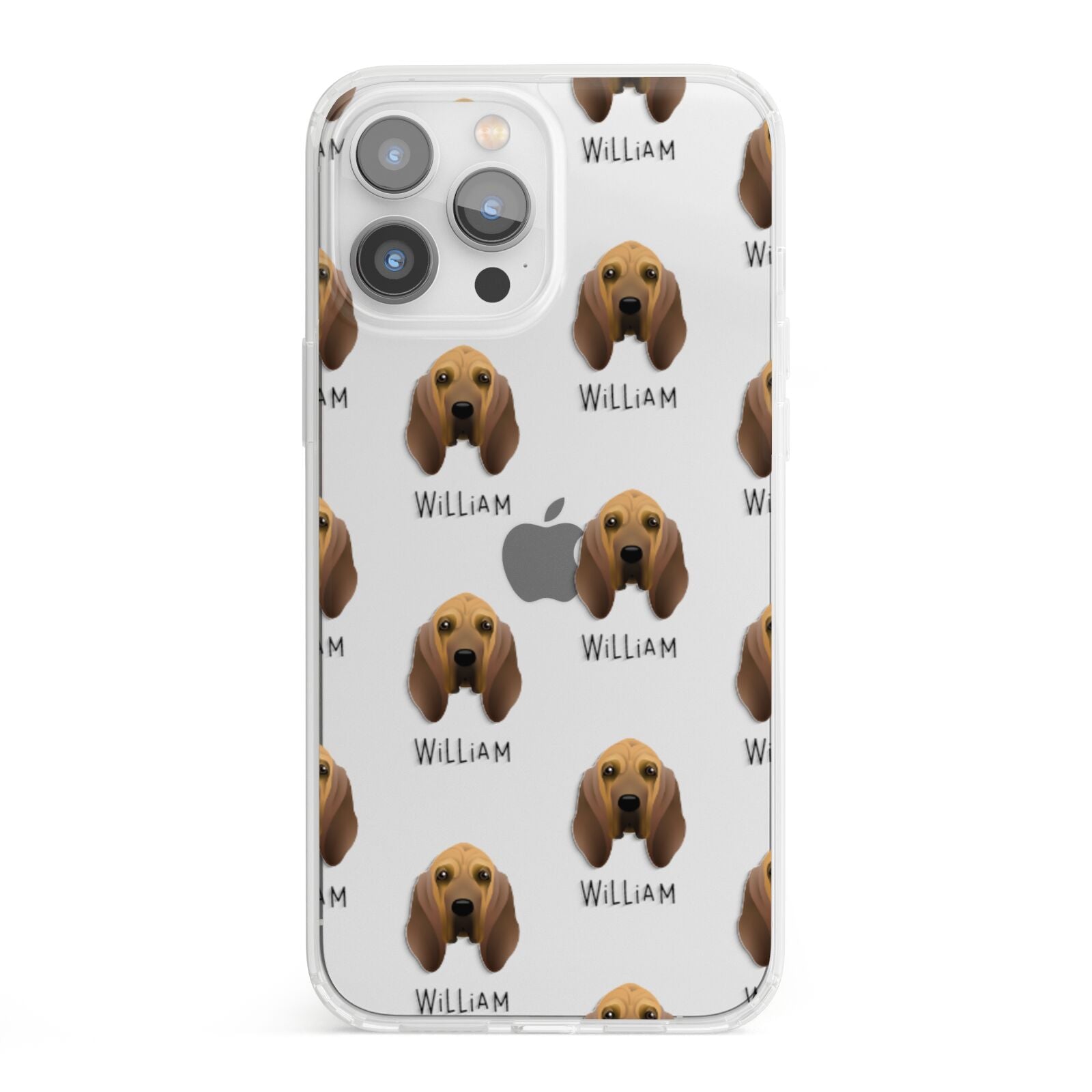 Bloodhound Icon with Name iPhone 13 Pro Max Clear Bumper Case