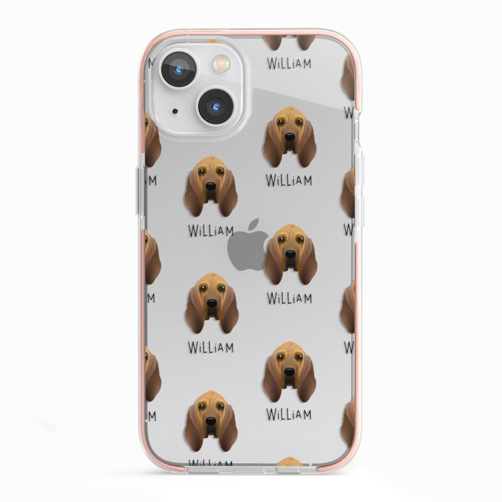 Bloodhound Icon with Name iPhone 13 TPU Impact Case with Pink Edges