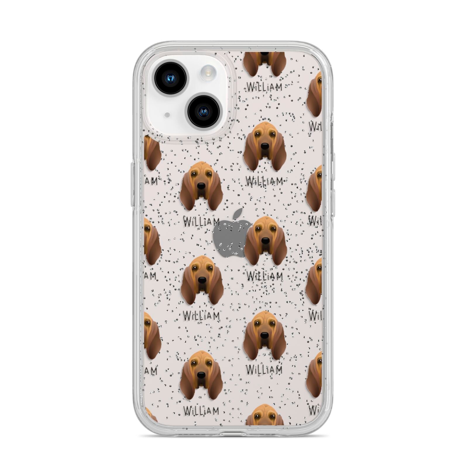 Bloodhound Icon with Name iPhone 14 Glitter Tough Case Starlight