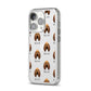 Bloodhound Icon with Name iPhone 14 Pro Clear Tough Case Silver Angled Image