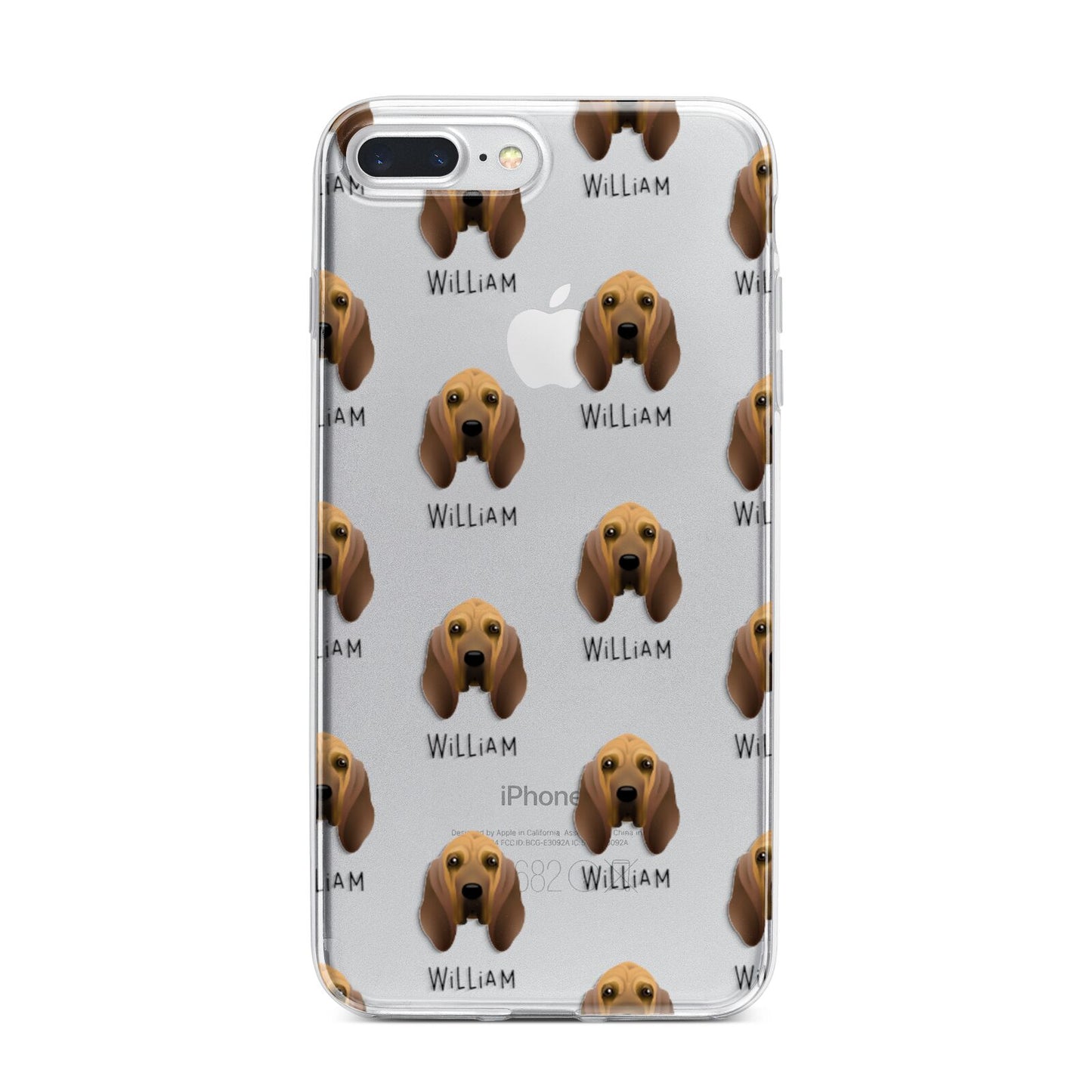 Bloodhound Icon with Name iPhone 7 Plus Bumper Case on Silver iPhone