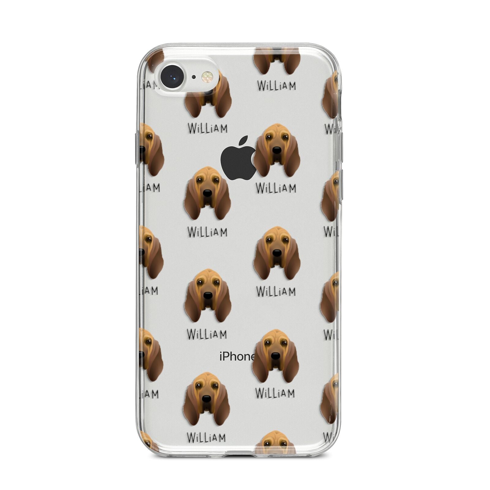 Bloodhound Icon with Name iPhone 8 Bumper Case on Silver iPhone