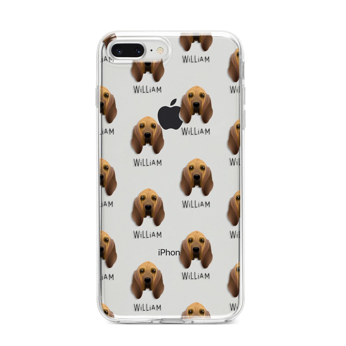 Bloodhound Icon with Name iPhone 8 Plus Bumper Case on Silver iPhone