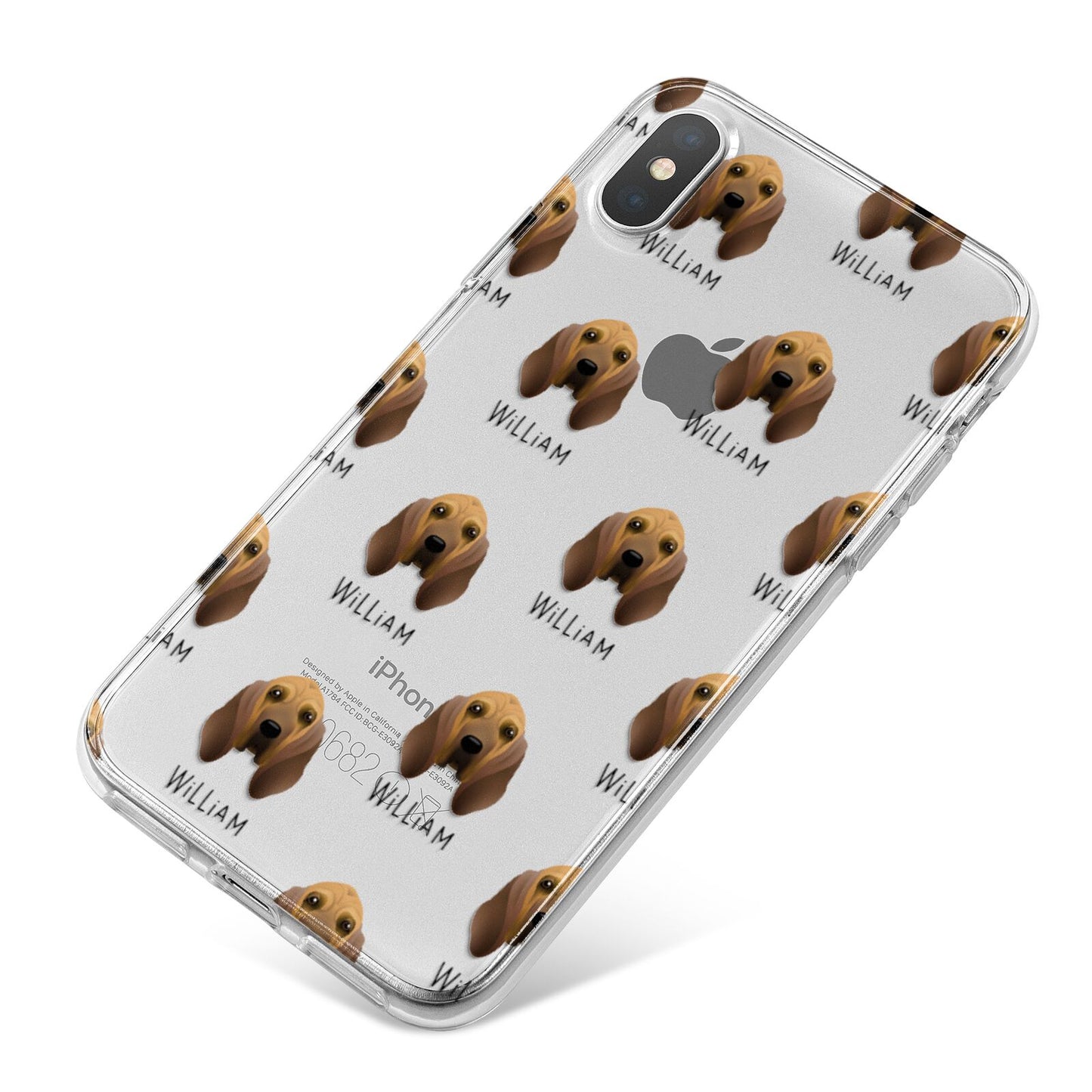 Bloodhound Icon with Name iPhone X Bumper Case on Silver iPhone