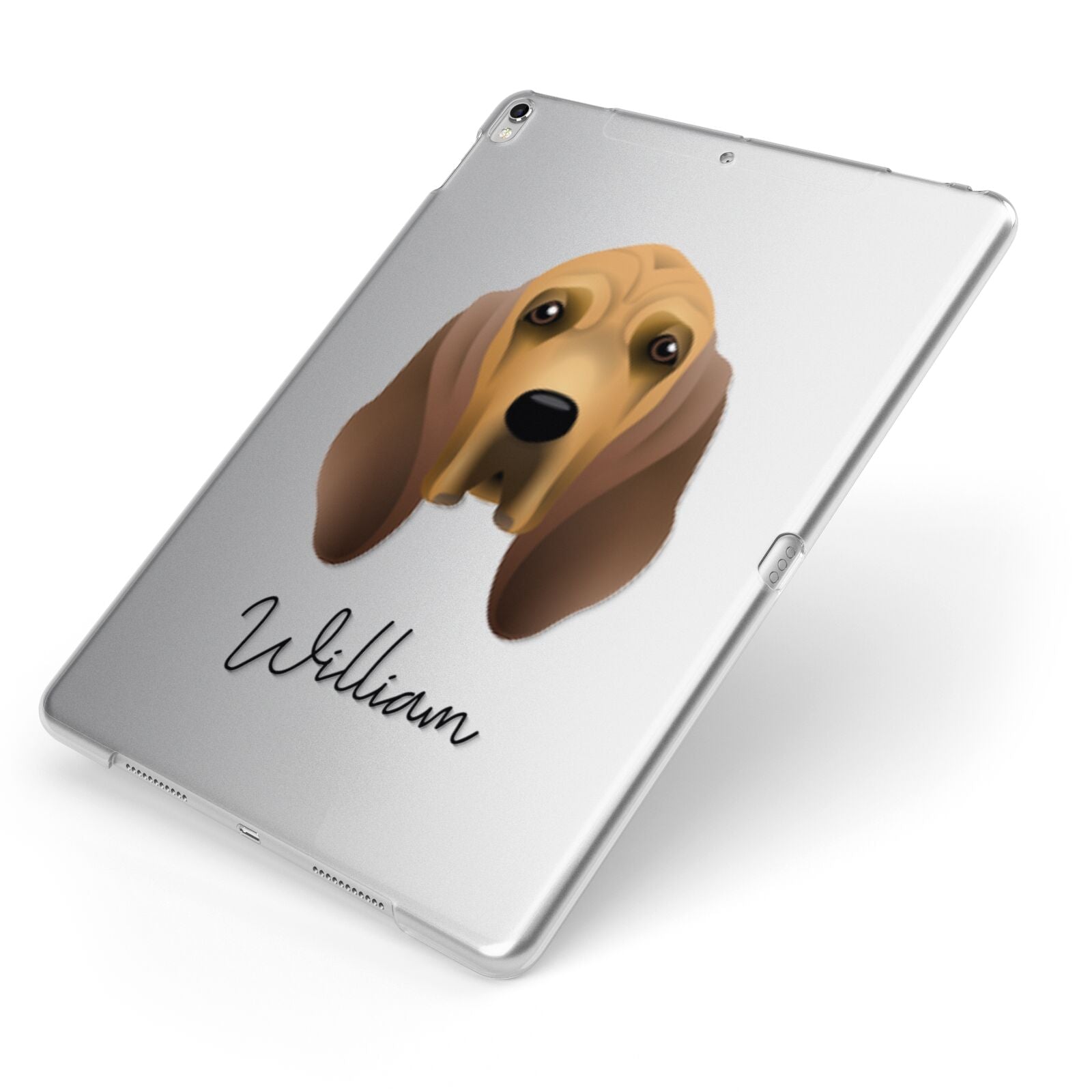 Bloodhound Personalised Apple iPad Case on Silver iPad Side View