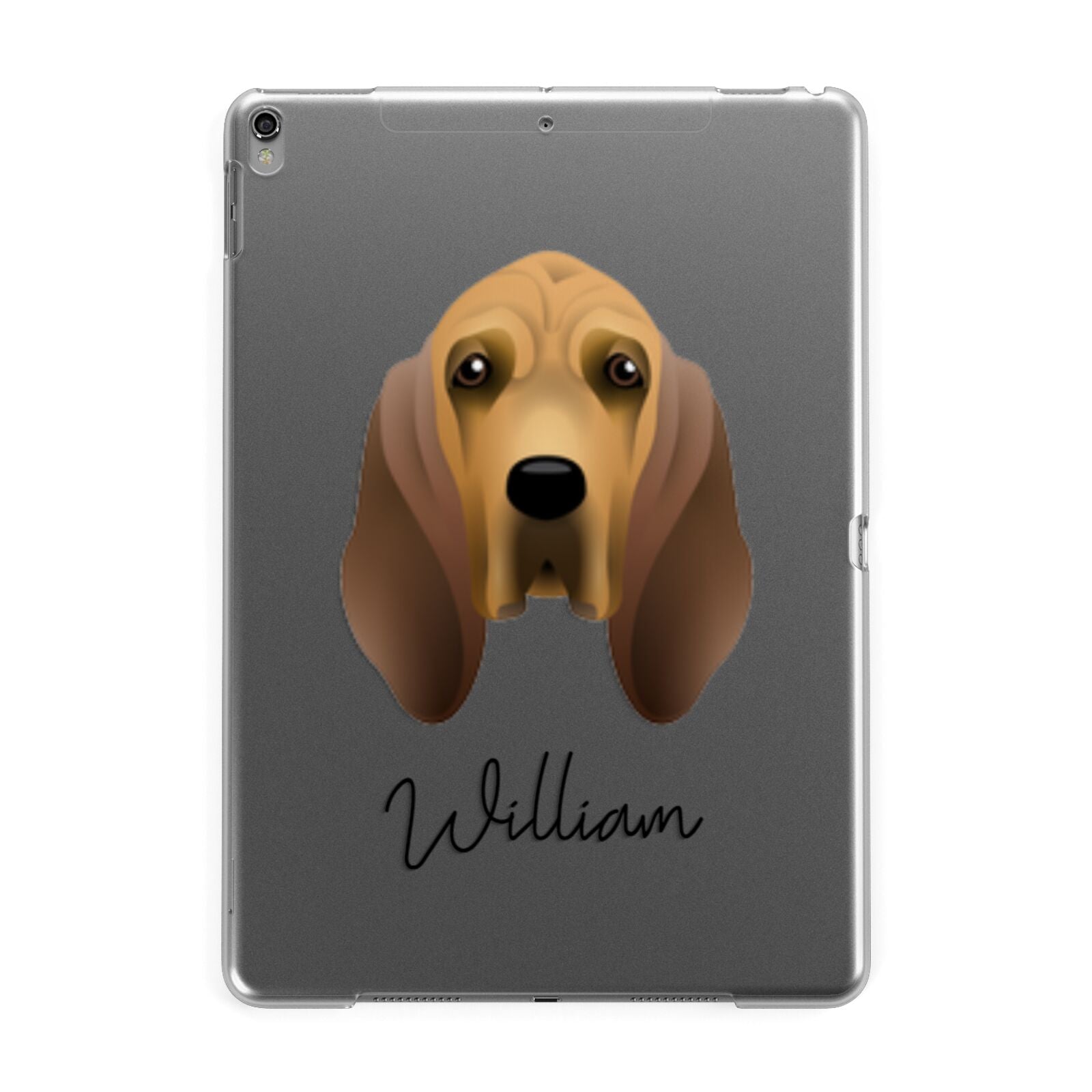 Bloodhound Personalised Apple iPad Grey Case