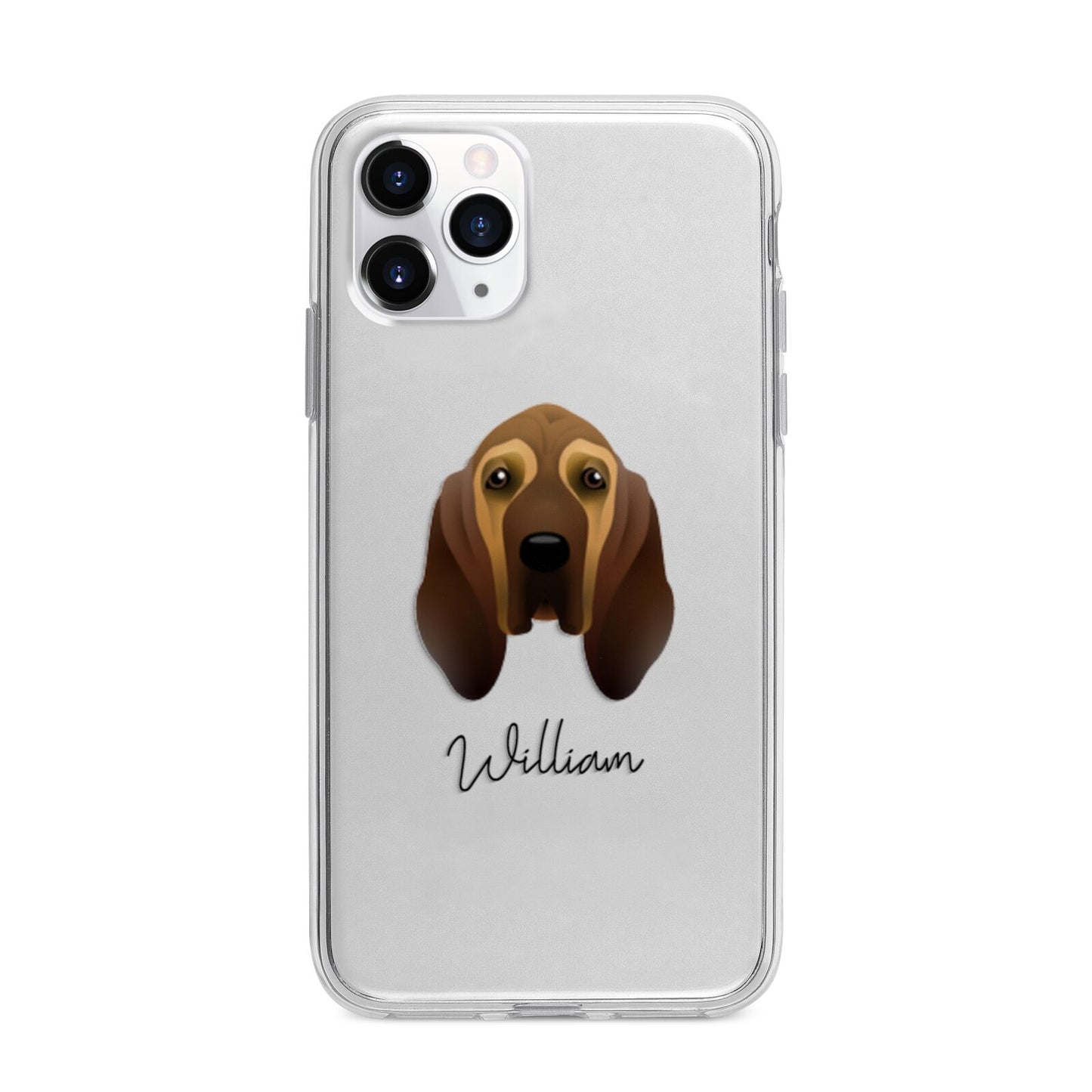 Bloodhound Personalised Apple iPhone 11 Pro Max in Silver with Bumper Case
