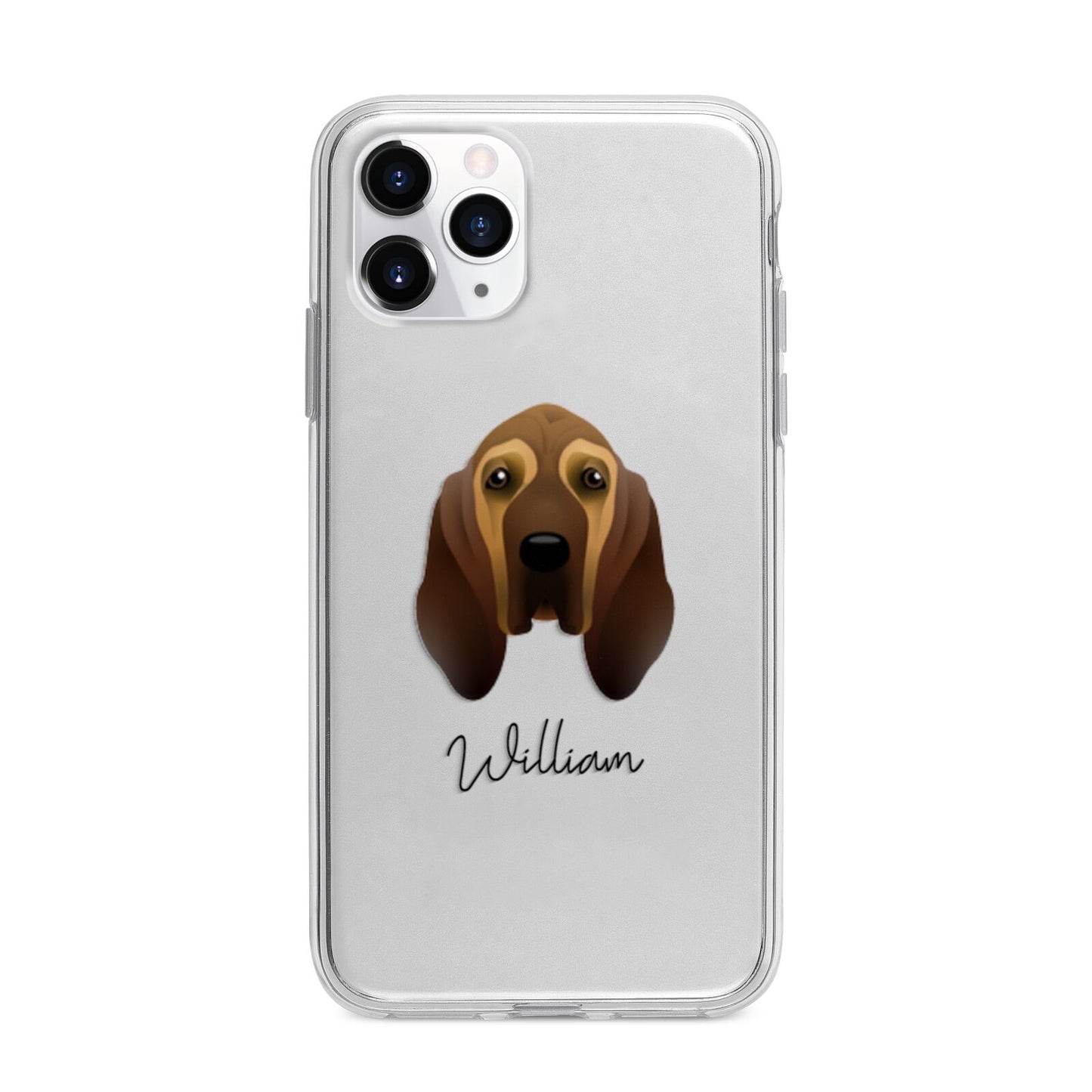 Bloodhound Personalised Apple iPhone 11 Pro in Silver with Bumper Case