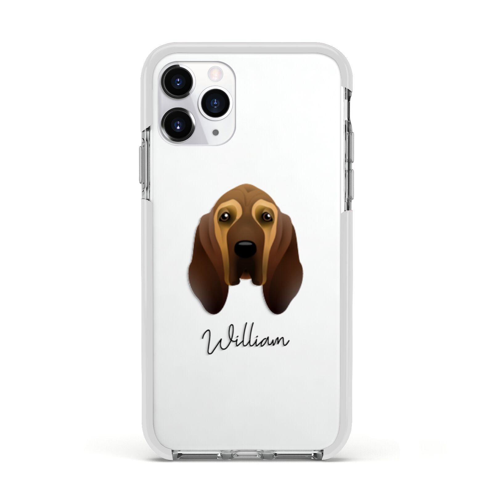 Bloodhound Personalised Apple iPhone 11 Pro in Silver with White Impact Case