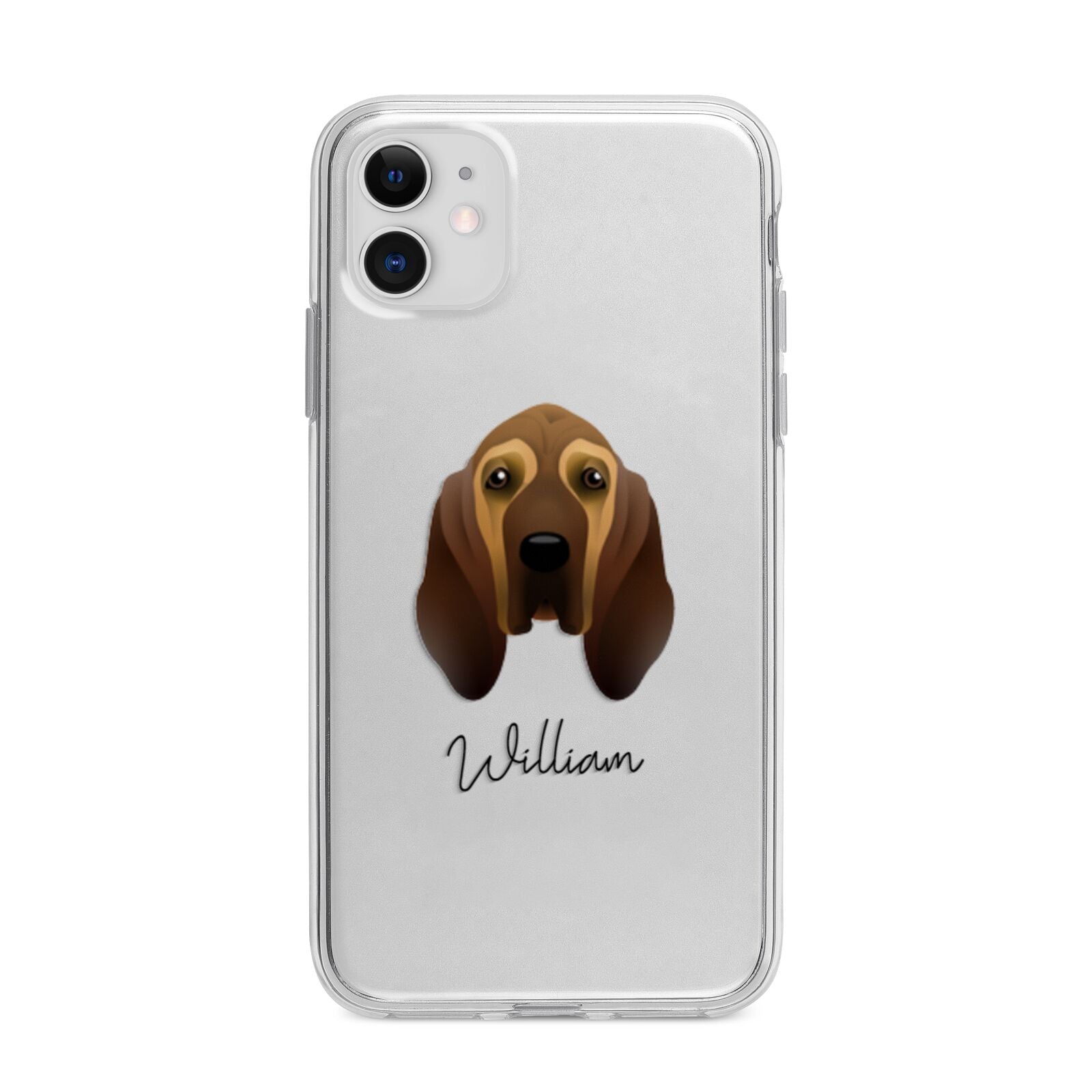 Bloodhound Personalised Apple iPhone 11 in White with Bumper Case