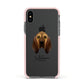 Bloodhound Personalised Apple iPhone Xs Impact Case Pink Edge on Black Phone