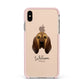 Bloodhound Personalised Apple iPhone Xs Max Impact Case Pink Edge on Gold Phone