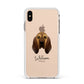 Bloodhound Personalised Apple iPhone Xs Max Impact Case White Edge on Gold Phone