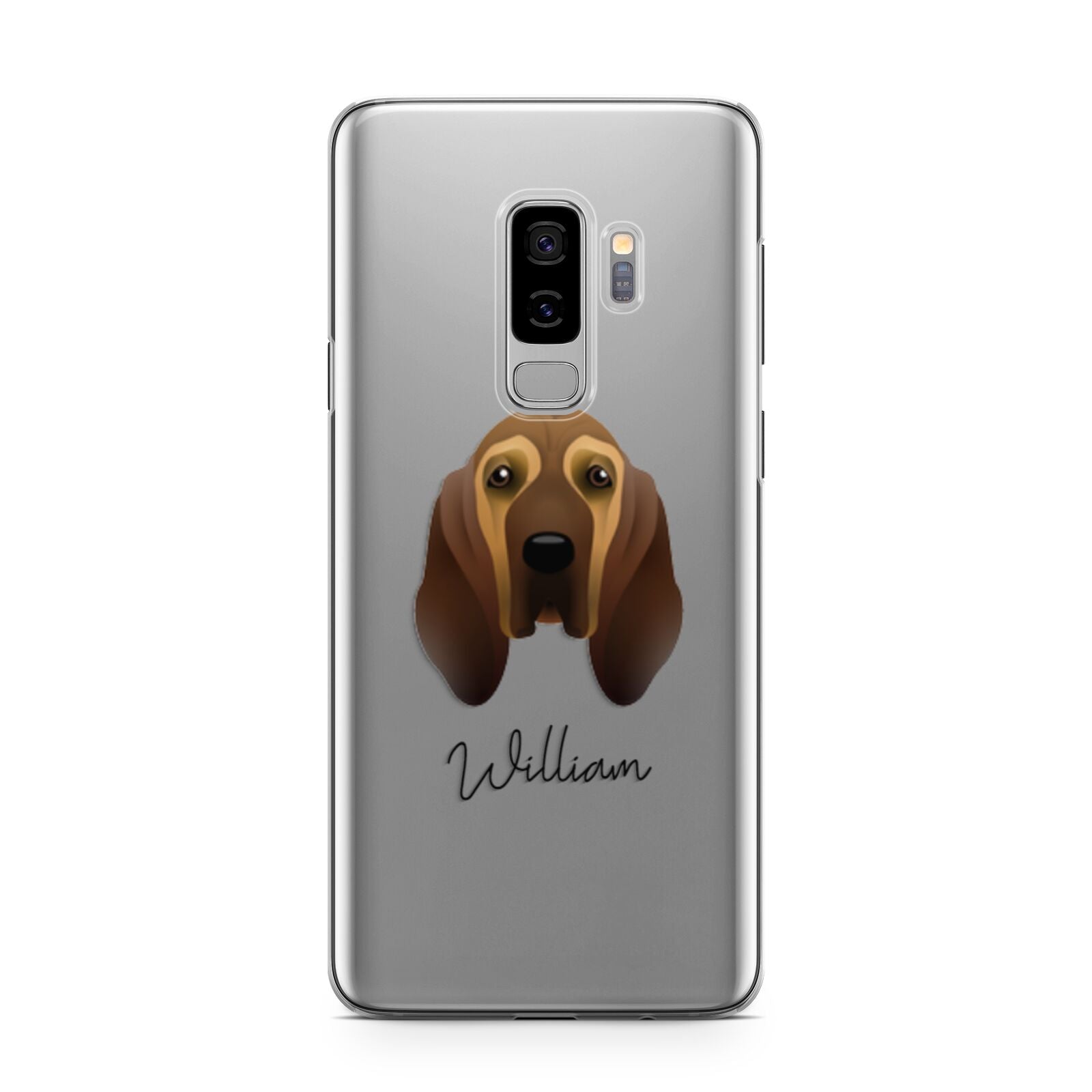 Bloodhound Personalised Samsung Galaxy S9 Plus Case on Silver phone