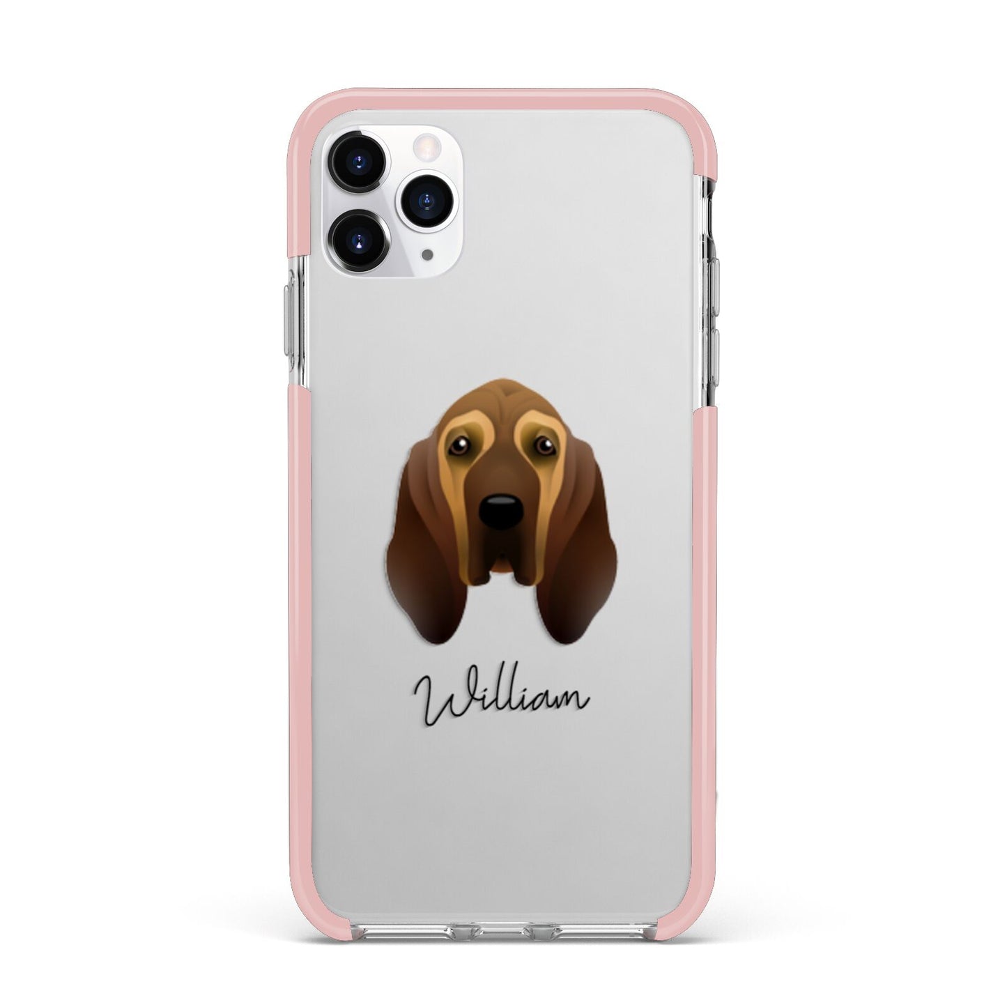 Bloodhound Personalised iPhone 11 Pro Max Impact Pink Edge Case