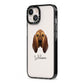 Bloodhound Personalised iPhone 13 Black Impact Case Side Angle on Silver phone