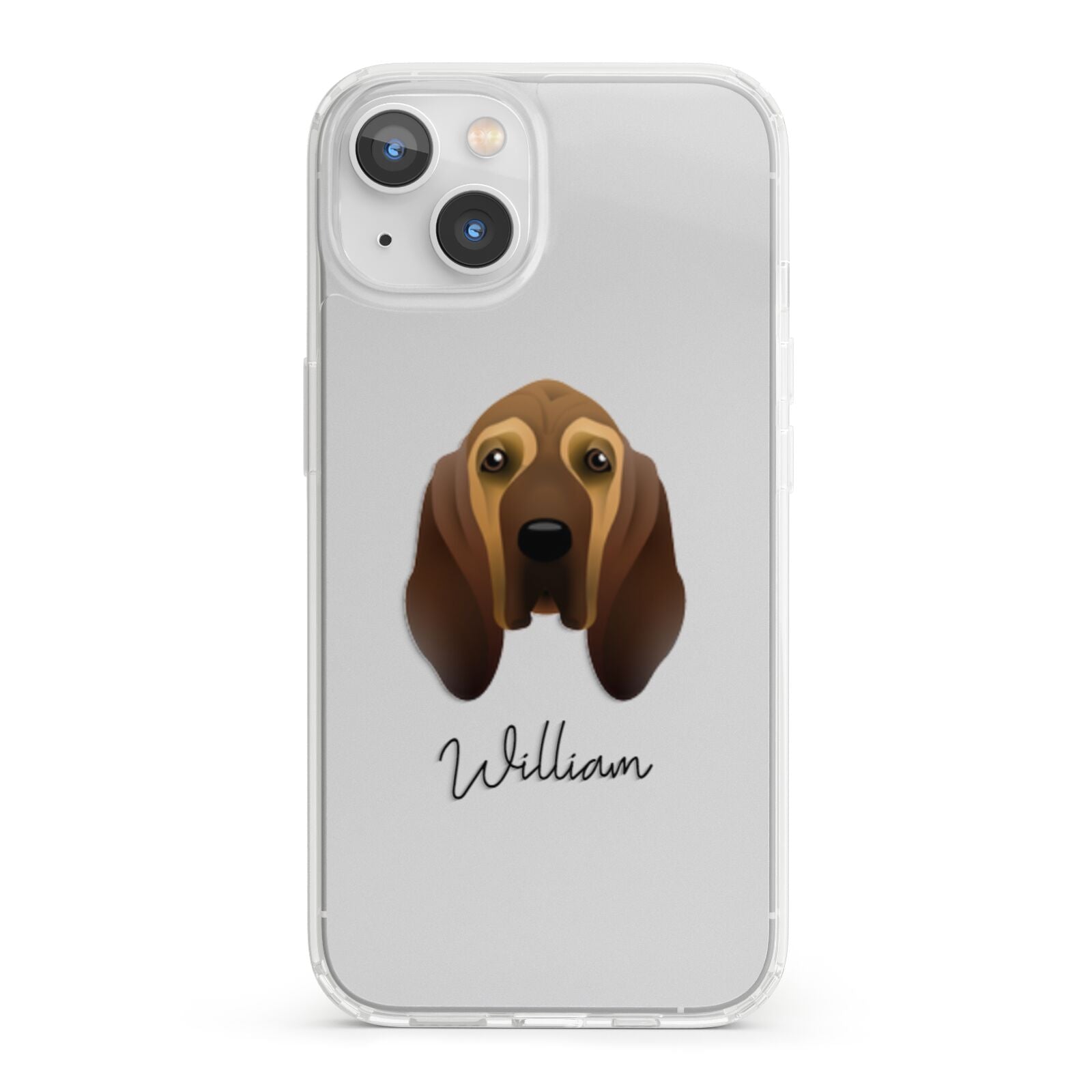 Bloodhound Personalised iPhone 13 Clear Bumper Case