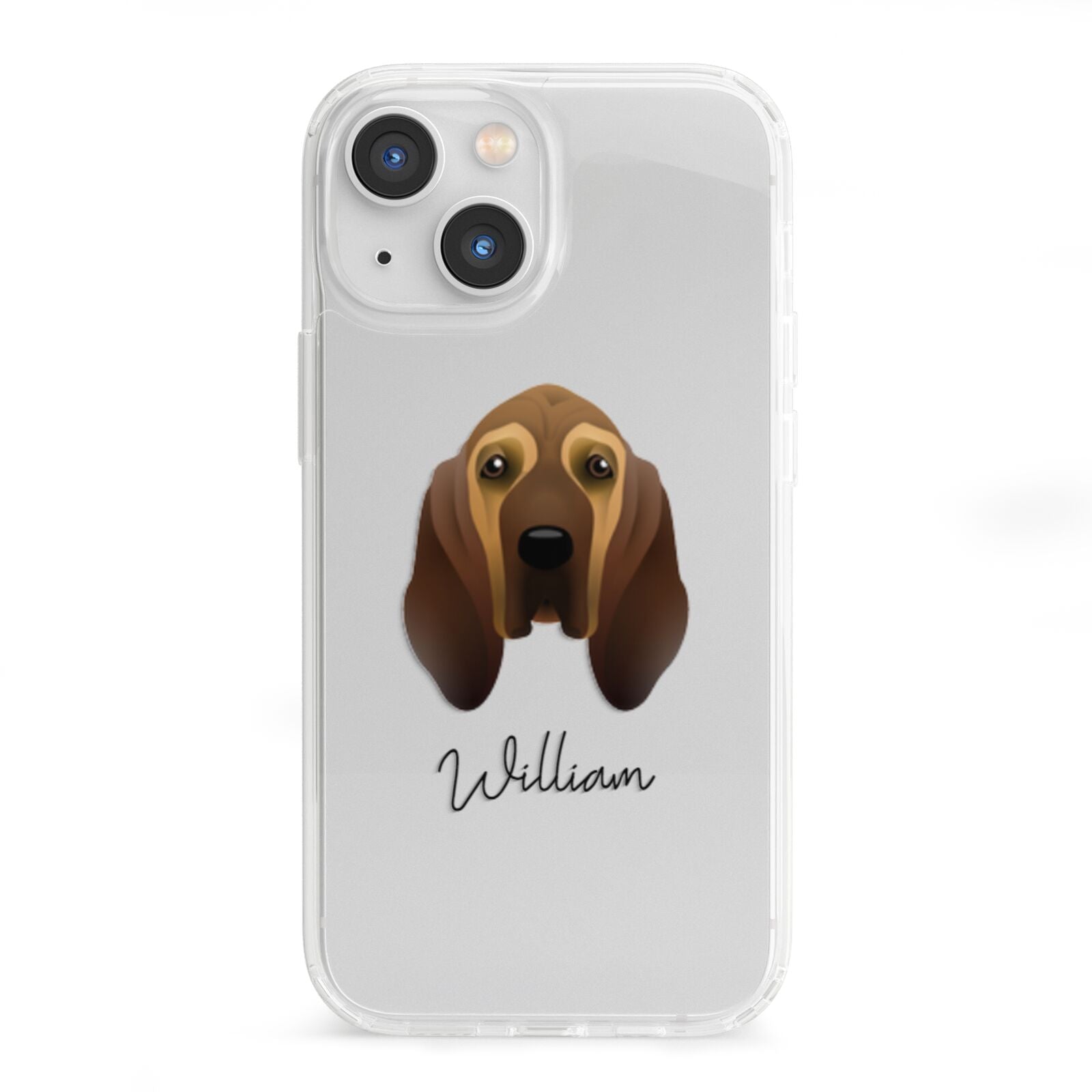 Bloodhound Personalised iPhone 13 Mini Clear Bumper Case