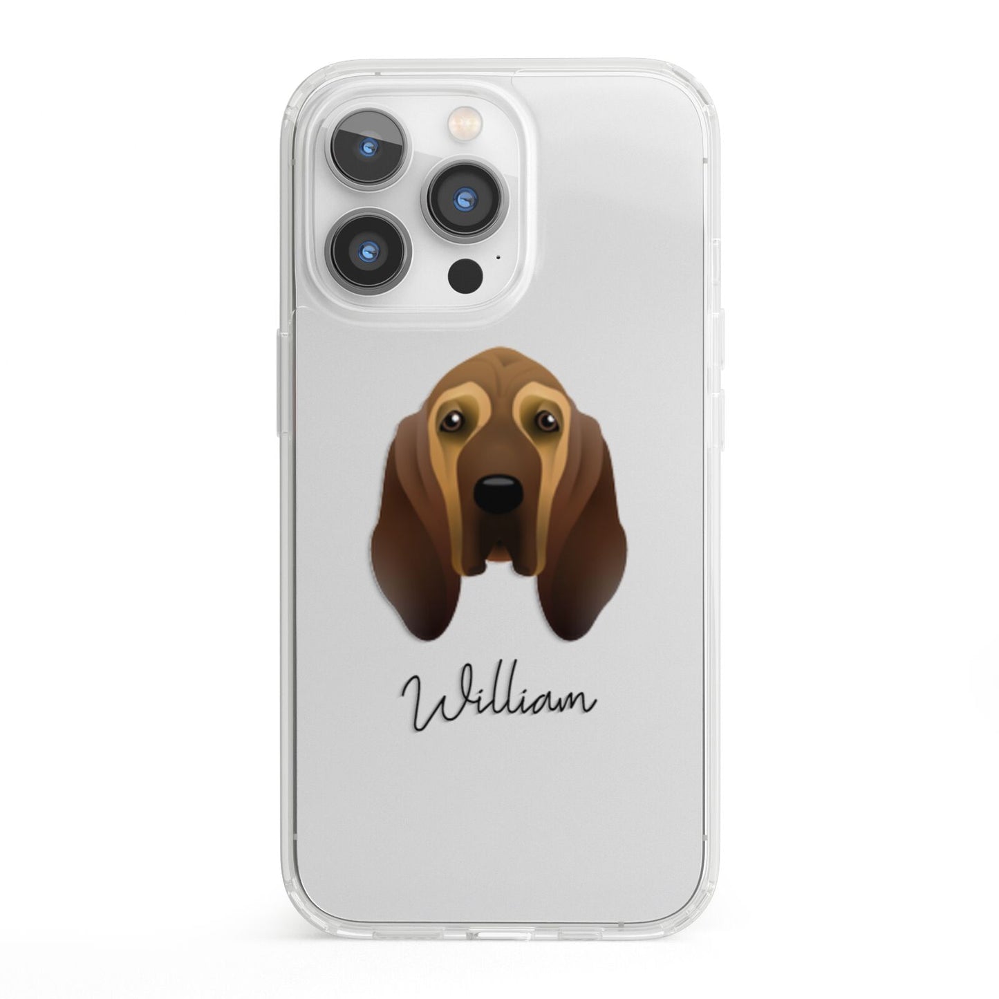 Bloodhound Personalised iPhone 13 Pro Clear Bumper Case