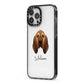 Bloodhound Personalised iPhone 13 Pro Max Black Impact Case Side Angle on Silver phone