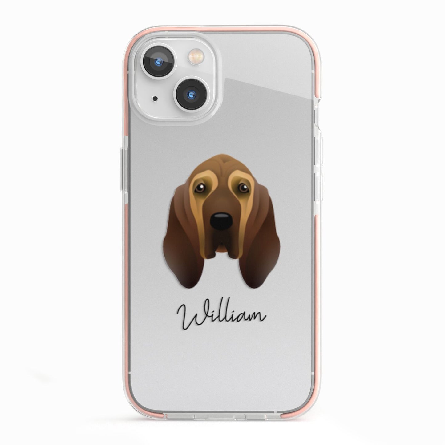 Bloodhound Personalised iPhone 13 TPU Impact Case with Pink Edges