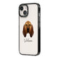 Bloodhound Personalised iPhone 14 Black Impact Case Side Angle on Silver phone