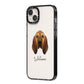 Bloodhound Personalised iPhone 14 Plus Black Impact Case Side Angle on Silver phone