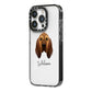 Bloodhound Personalised iPhone 14 Pro Black Impact Case Side Angle on Silver phone