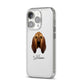 Bloodhound Personalised iPhone 14 Pro Clear Tough Case Silver Angled Image