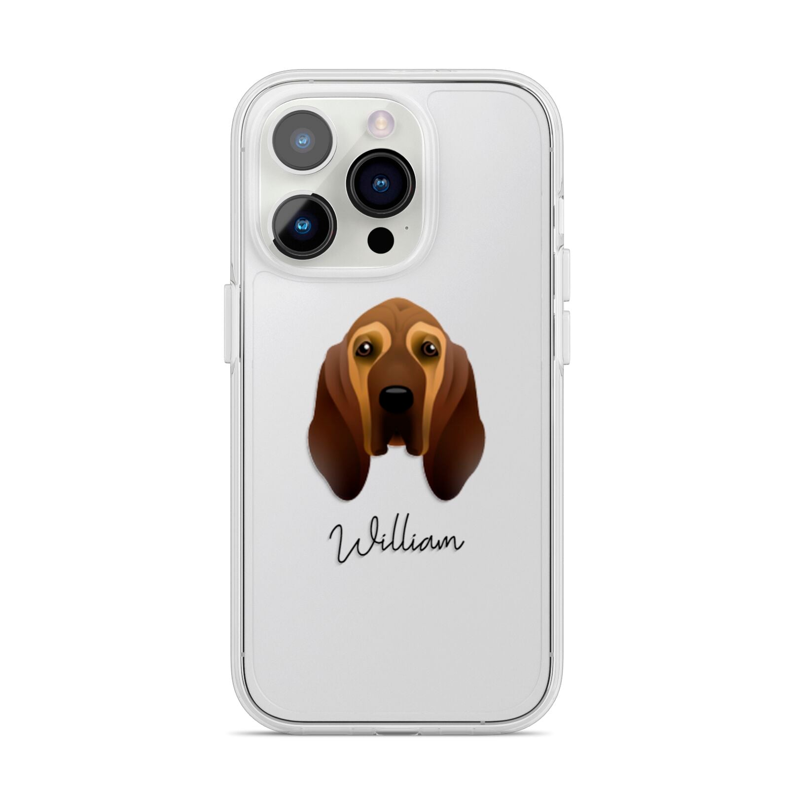 Bloodhound Personalised iPhone 14 Pro Clear Tough Case Silver