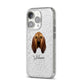 Bloodhound Personalised iPhone 14 Pro Glitter Tough Case Silver Angled Image