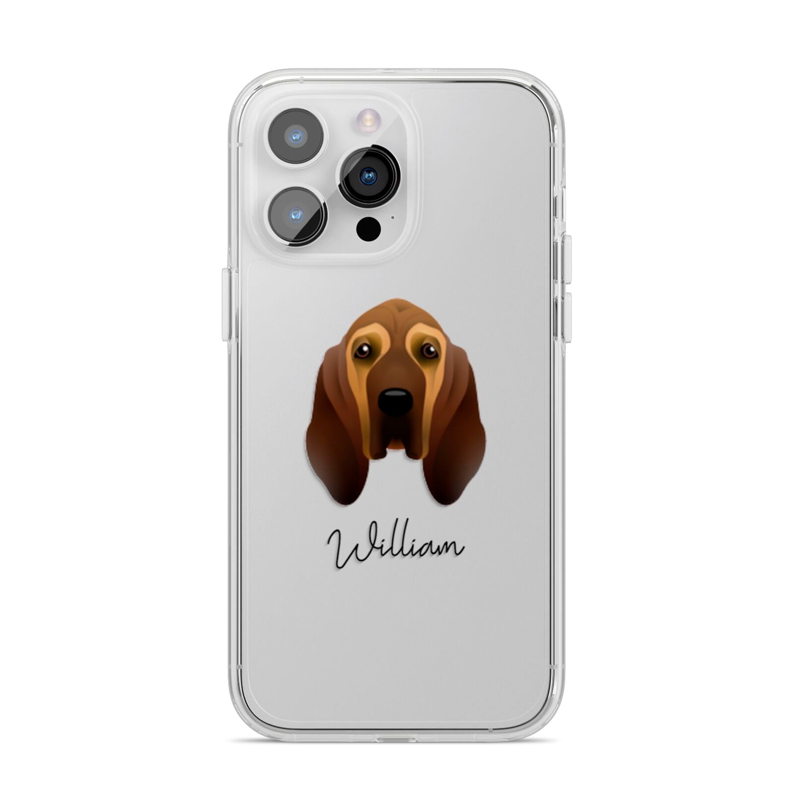 Bloodhound Personalised iPhone 14 Pro Max Clear Tough Case Silver
