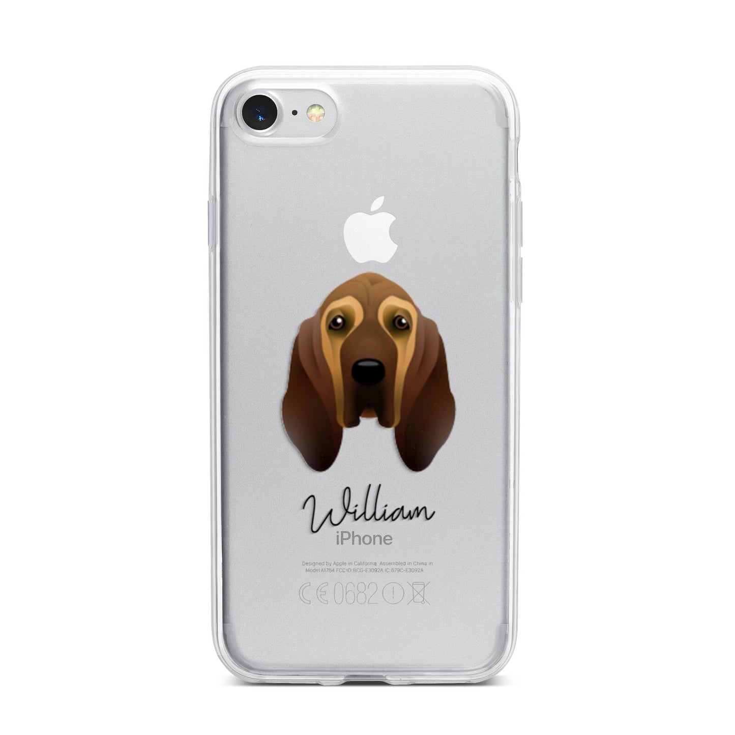 Bloodhound Personalised iPhone 7 Bumper Case on Silver iPhone