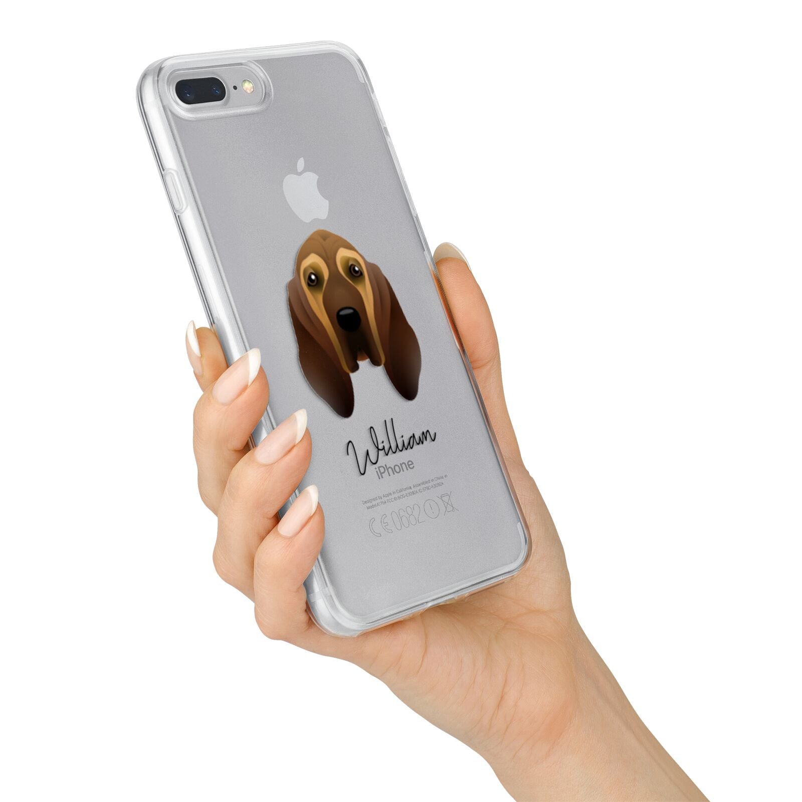Bloodhound Personalised iPhone 7 Plus Bumper Case on Silver iPhone Alternative Image
