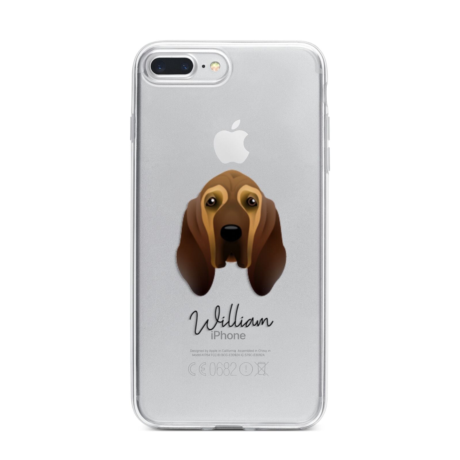 Bloodhound Personalised iPhone 7 Plus Bumper Case on Silver iPhone