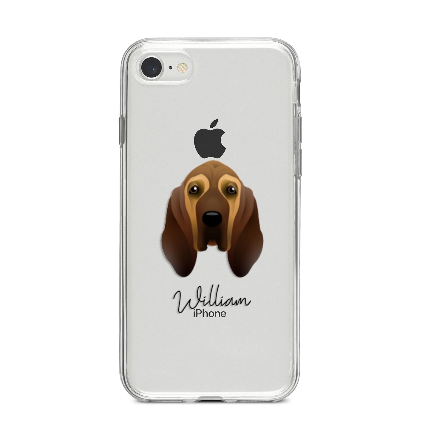 Bloodhound Personalised iPhone 8 Bumper Case on Silver iPhone