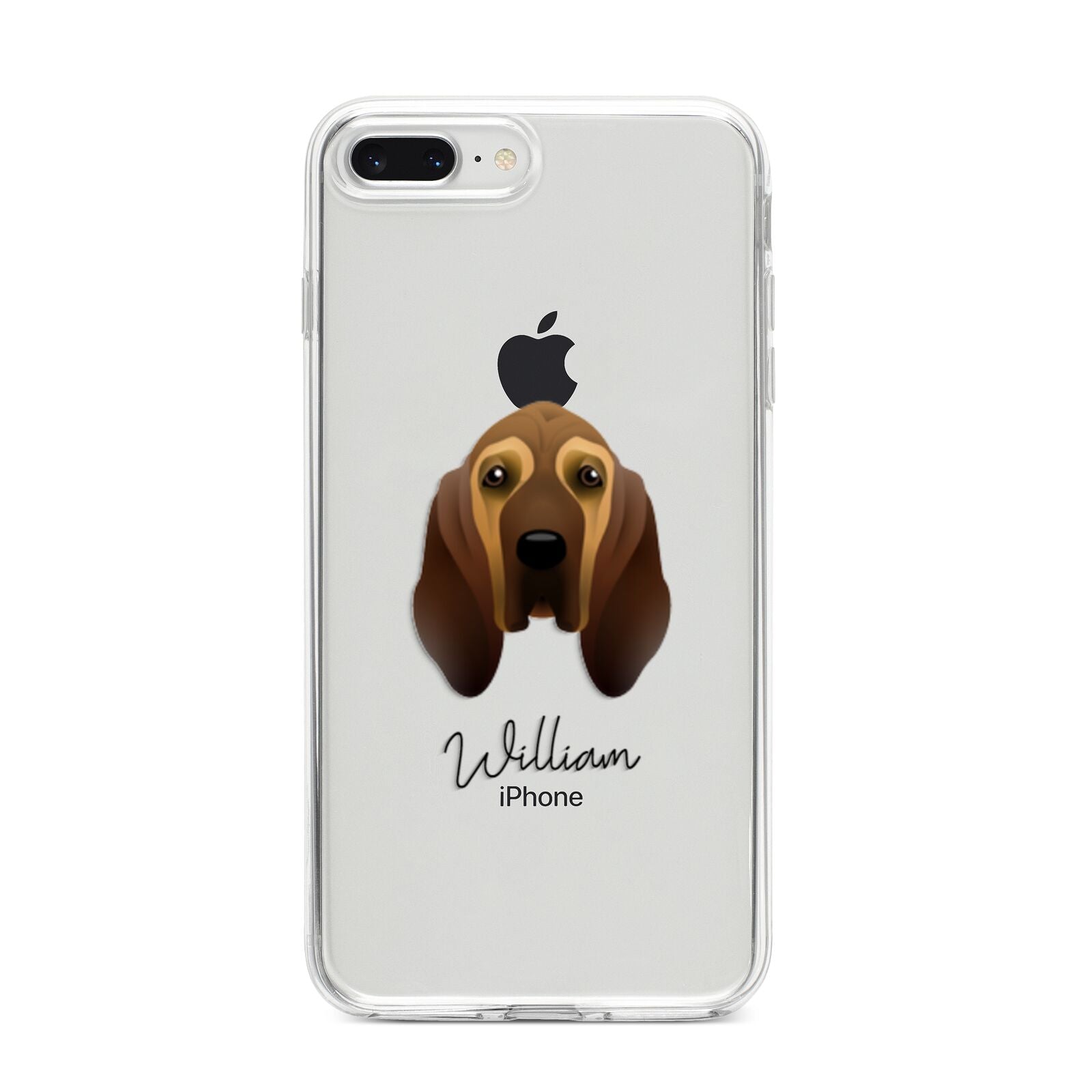 Bloodhound Personalised iPhone 8 Plus Bumper Case on Silver iPhone