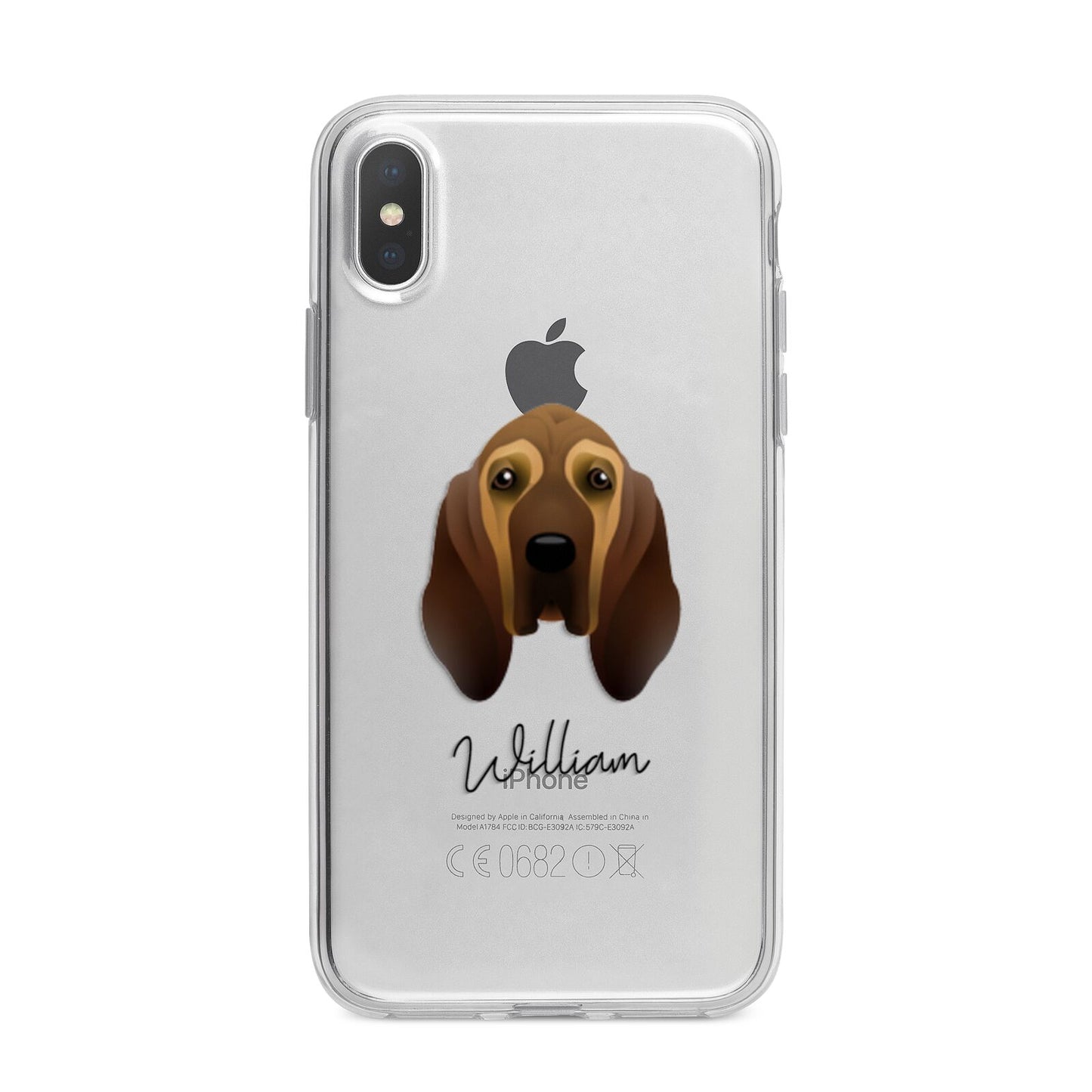 Bloodhound Personalised iPhone X Bumper Case on Silver iPhone Alternative Image 1