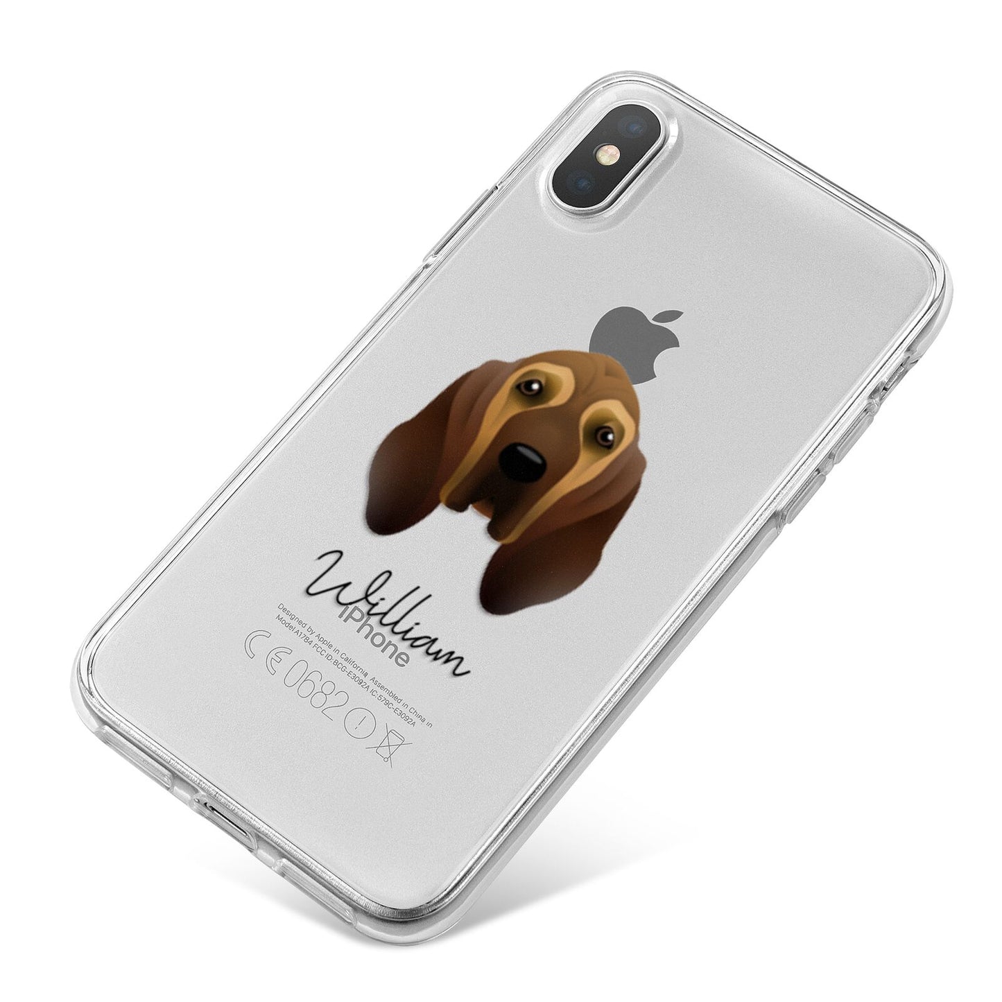 Bloodhound Personalised iPhone X Bumper Case on Silver iPhone