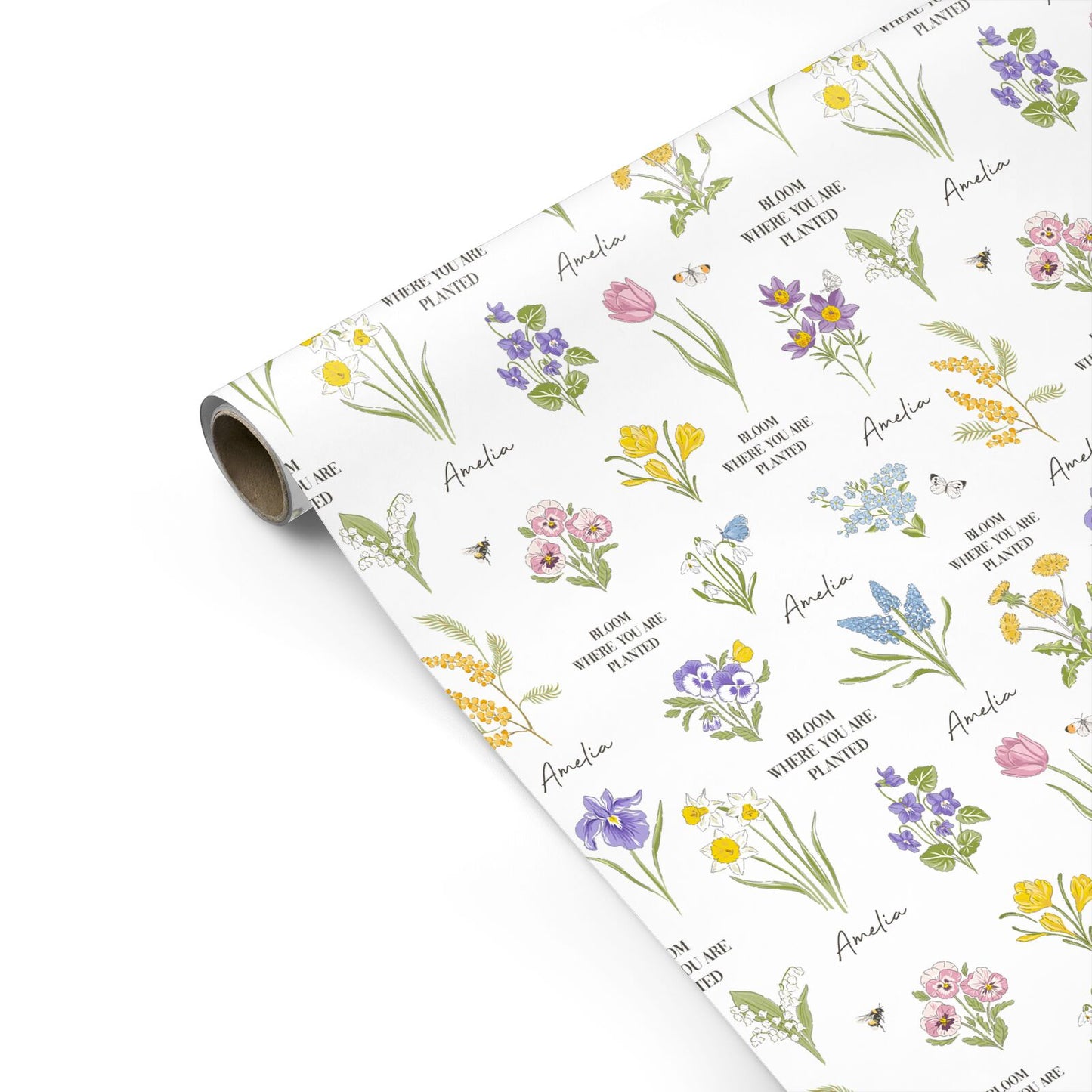 Bloom Where You Are Planted Personalised Gift Wrap