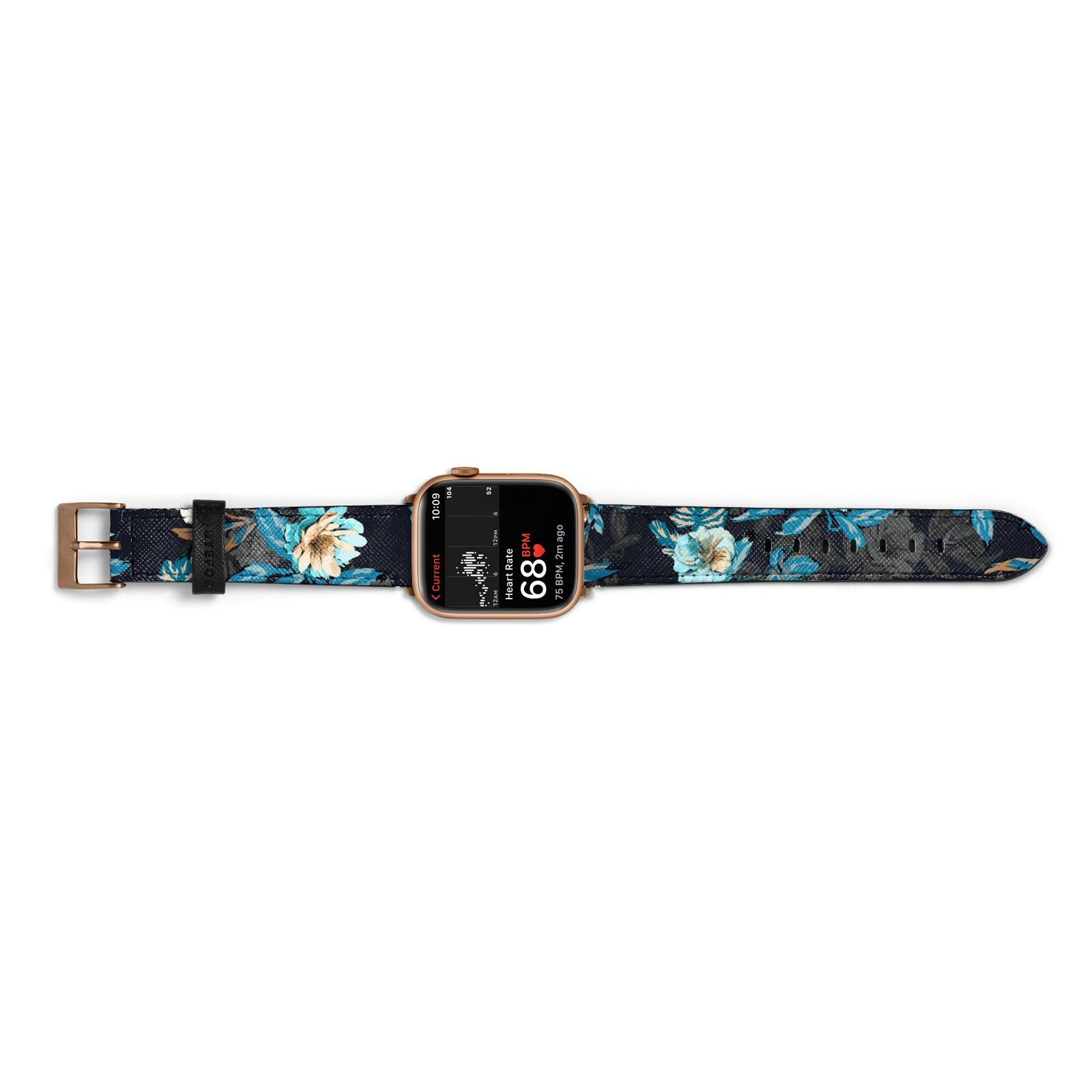 Blossom Flowers Apple Watch Strap Size 38mm Landscape Image Gold Hardware