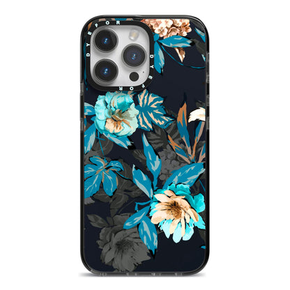 Blossom Flowers iPhone 14 Pro Max Black Impact Case on Silver phone