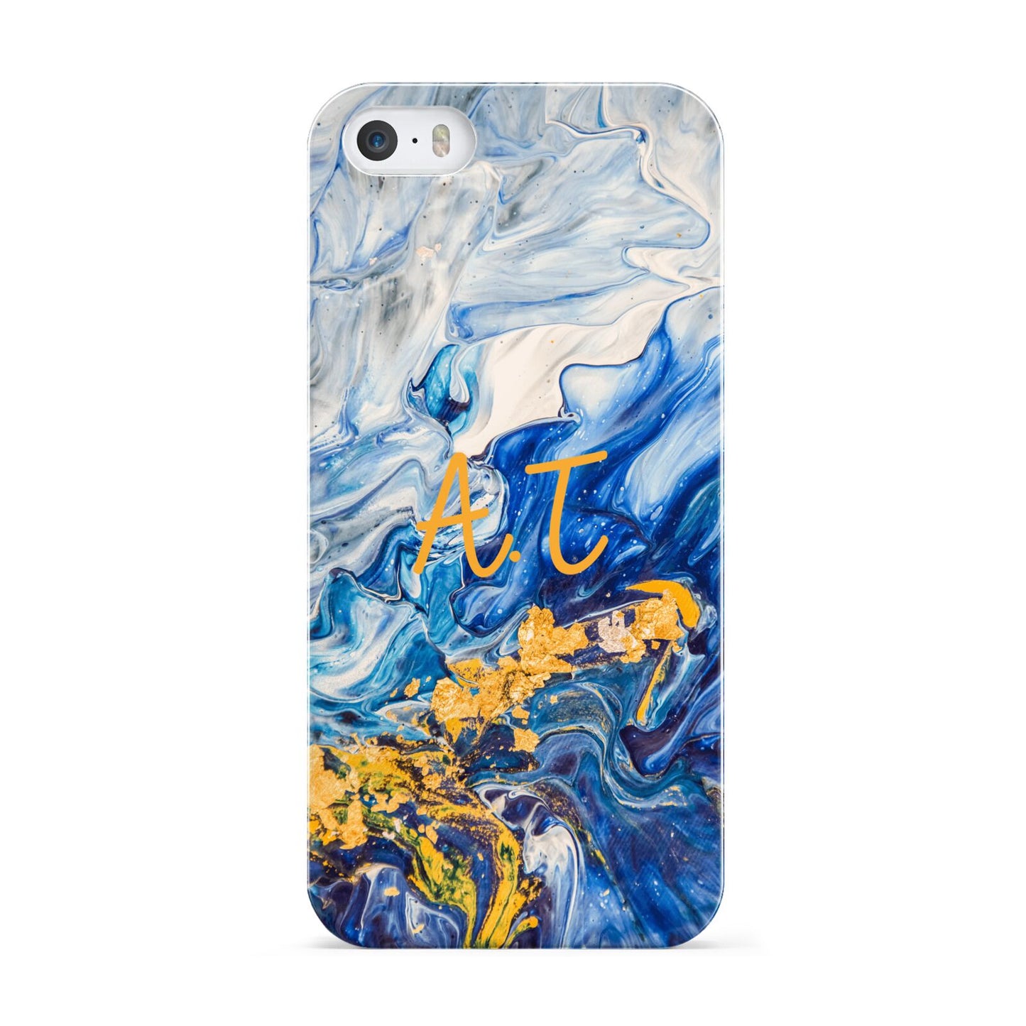 Blue And Gold Marble Apple iPhone 5 Case