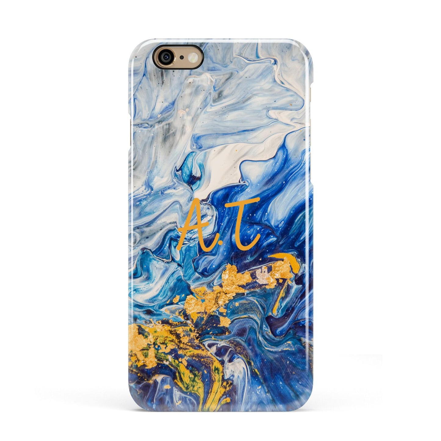 Blue And Gold Marble Apple iPhone 6 3D Snap Case