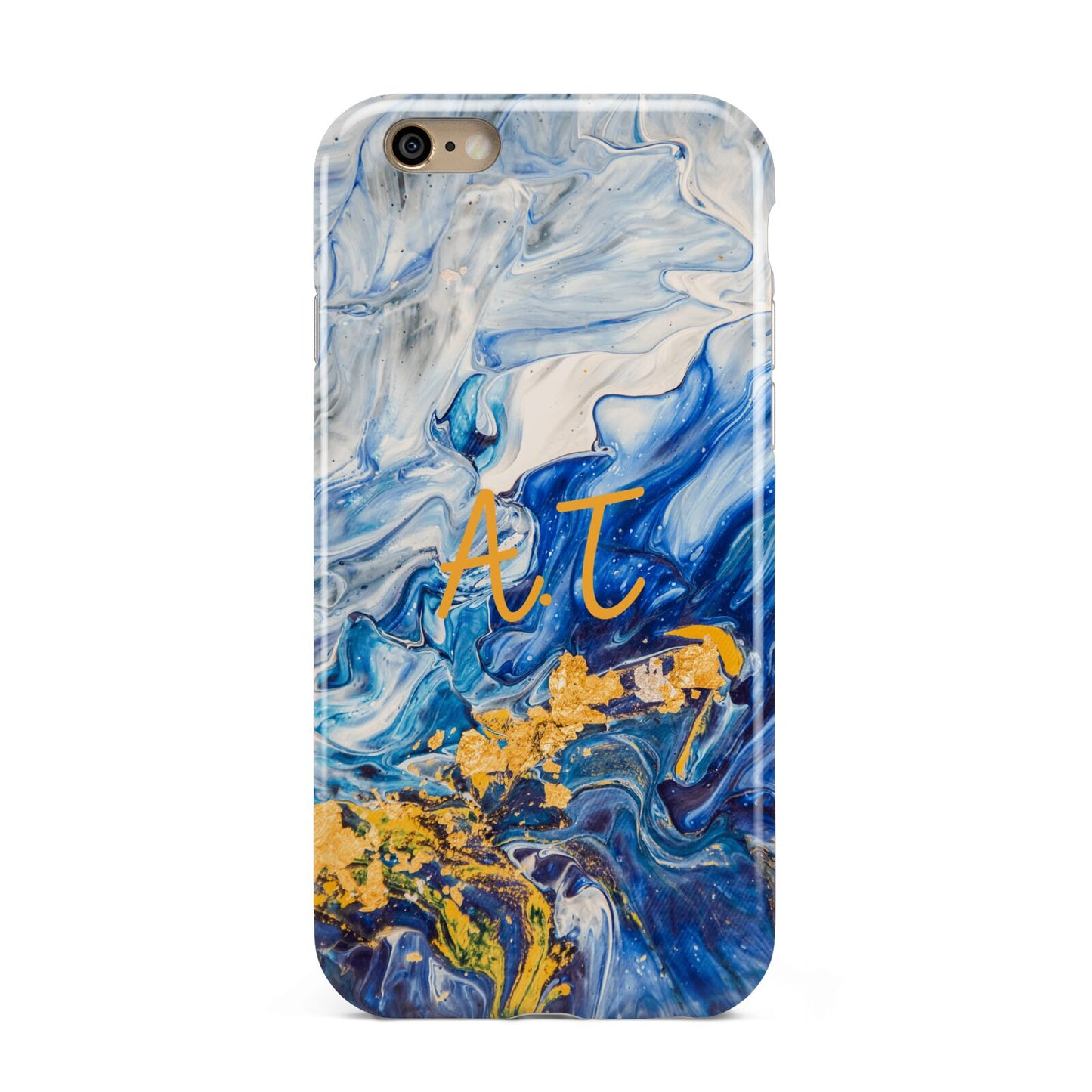 Blue And Gold Marble Apple iPhone 6 3D Tough Case