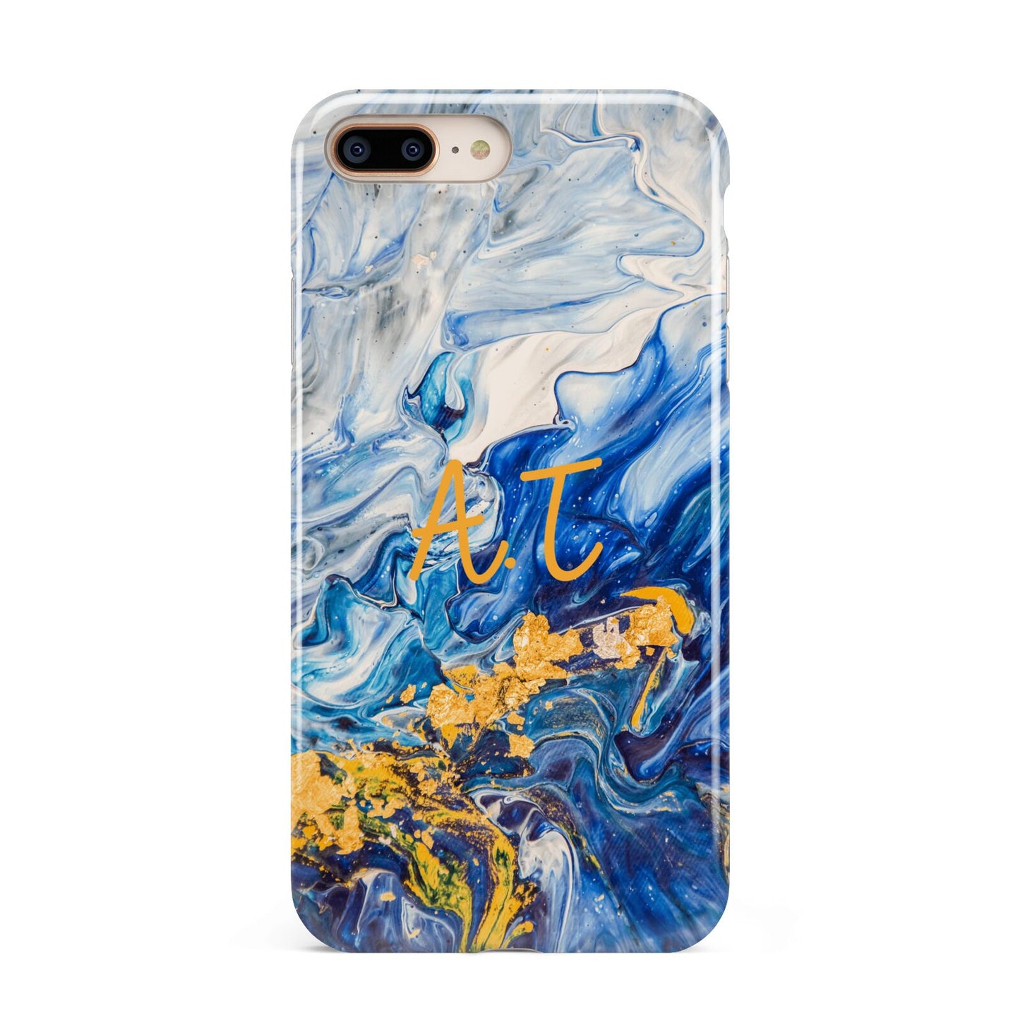 Blue And Gold Marble Apple iPhone 7 8 Plus 3D Tough Case