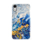 Blue And Gold Marble Apple iPhone XR White 3D Snap Case
