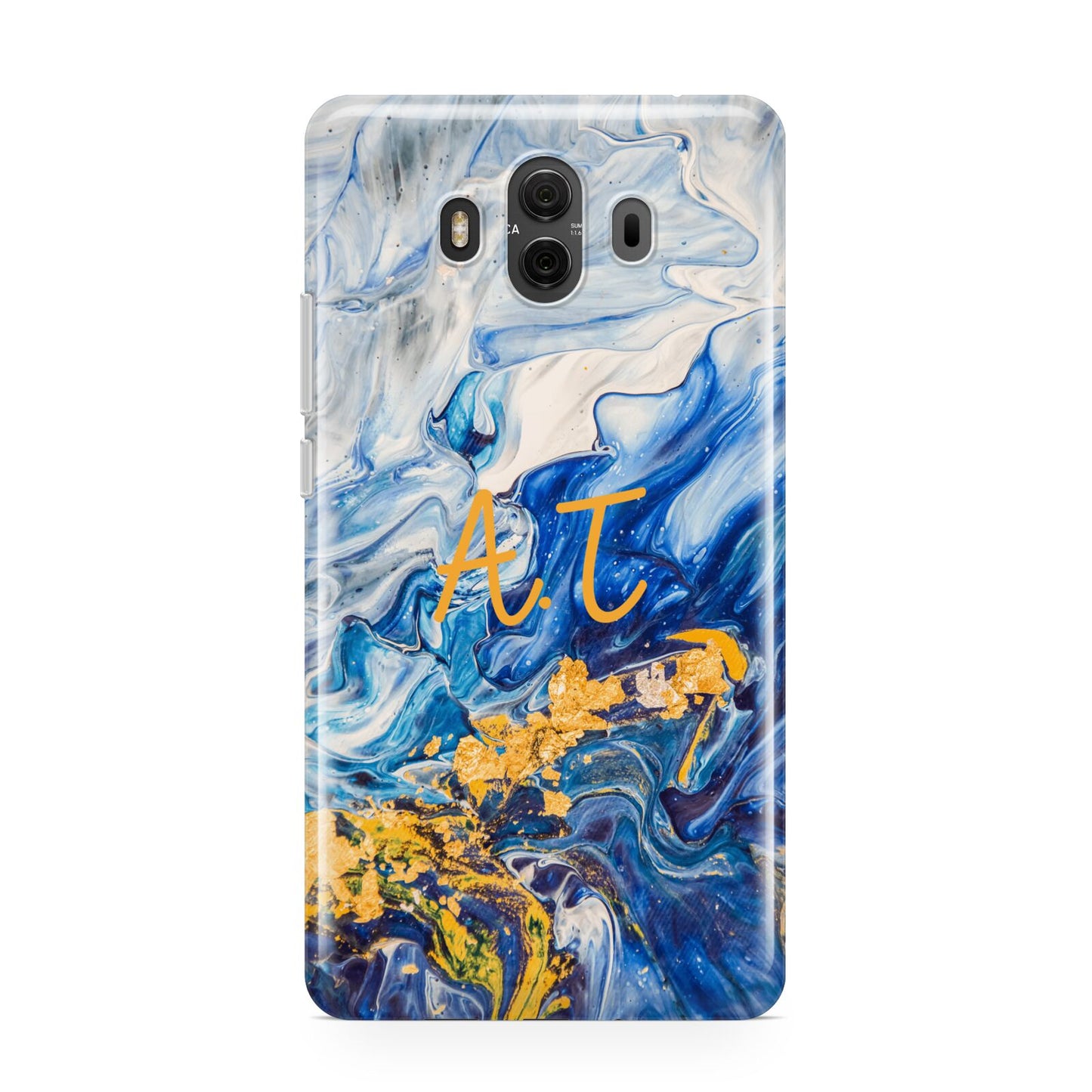 Blue And Gold Marble Huawei Mate 10 Protective Phone Case